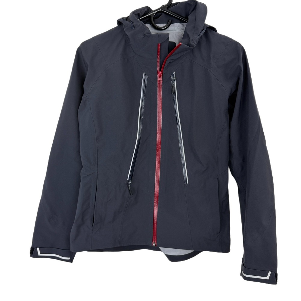 TSMC X JFF Rain Jacket Womens Small Grey Full Zip Hooded Waterproof Outdoors